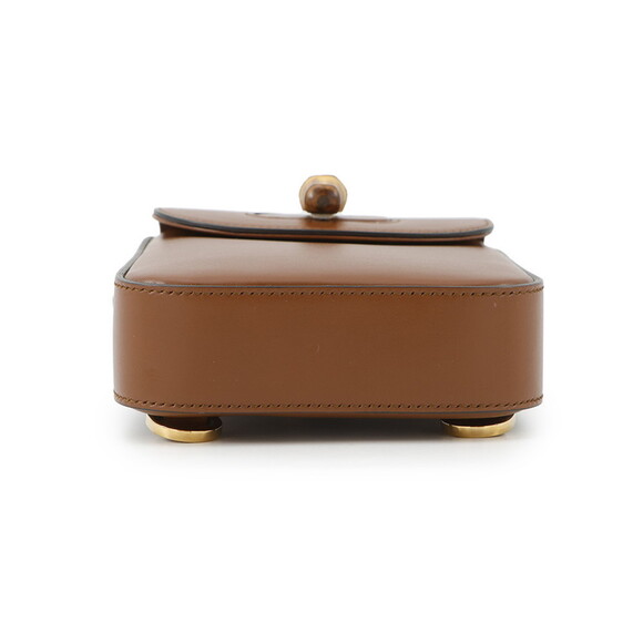 GUCCI Brown Leather Bamboo Shoulder Bag - Picture 3 of 16